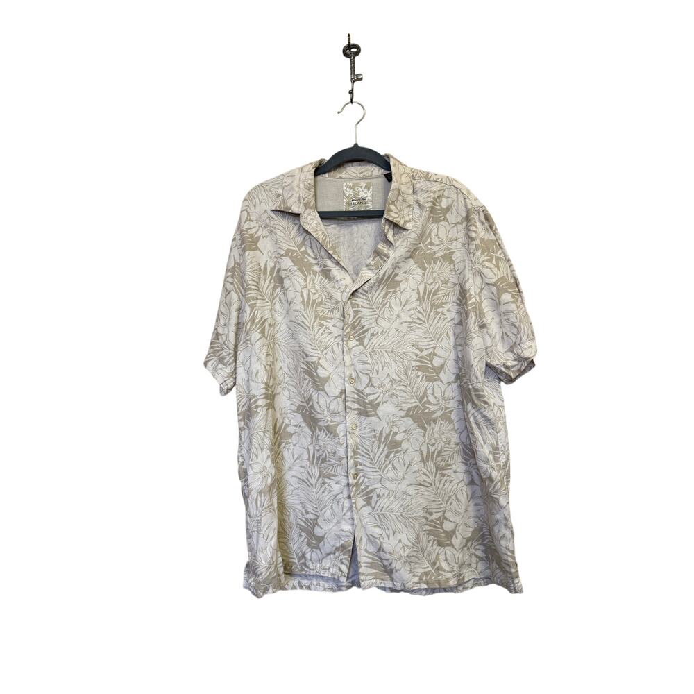 TASSO ELBA ISLAND SILK LINEN BLEND TROPICAL HAWAIIAN SHIRT MENS XL